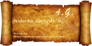 Andorka Gertrúd névjegykártya
